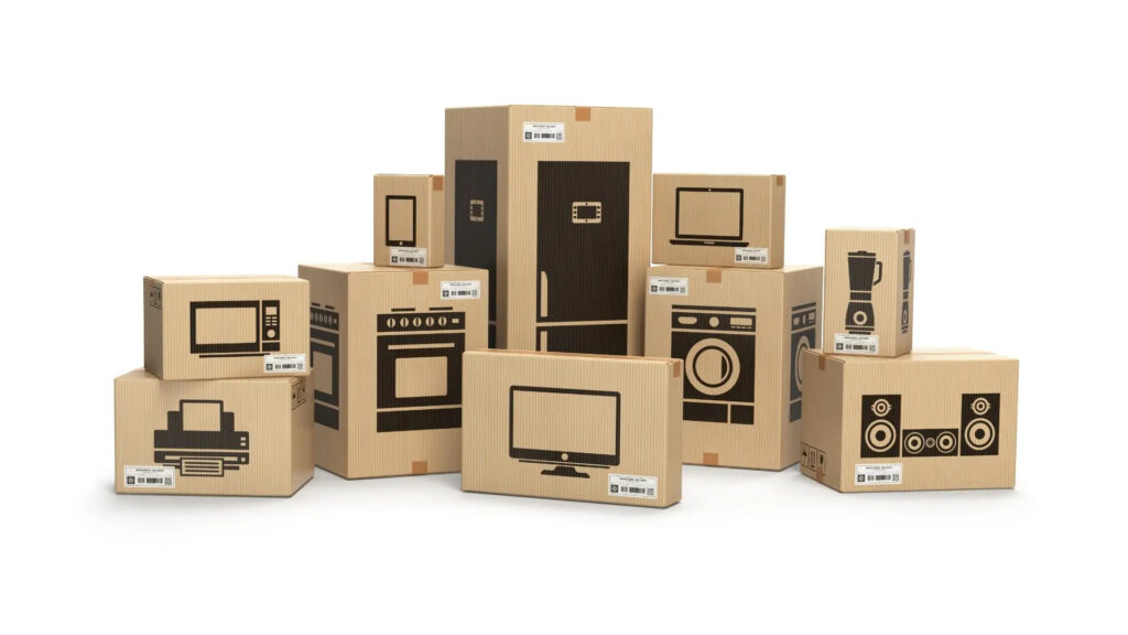 appliances being package for a move